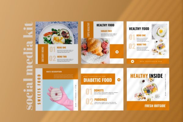 烘焙品牌社交媒体自媒体广告设计模板素材库精选 Sixteen – Social Media Kit