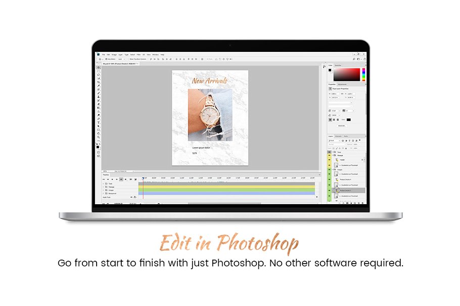 动态黄金配色Instagram模板素材库精选 Animated Gold Instagram Templates插图(3)