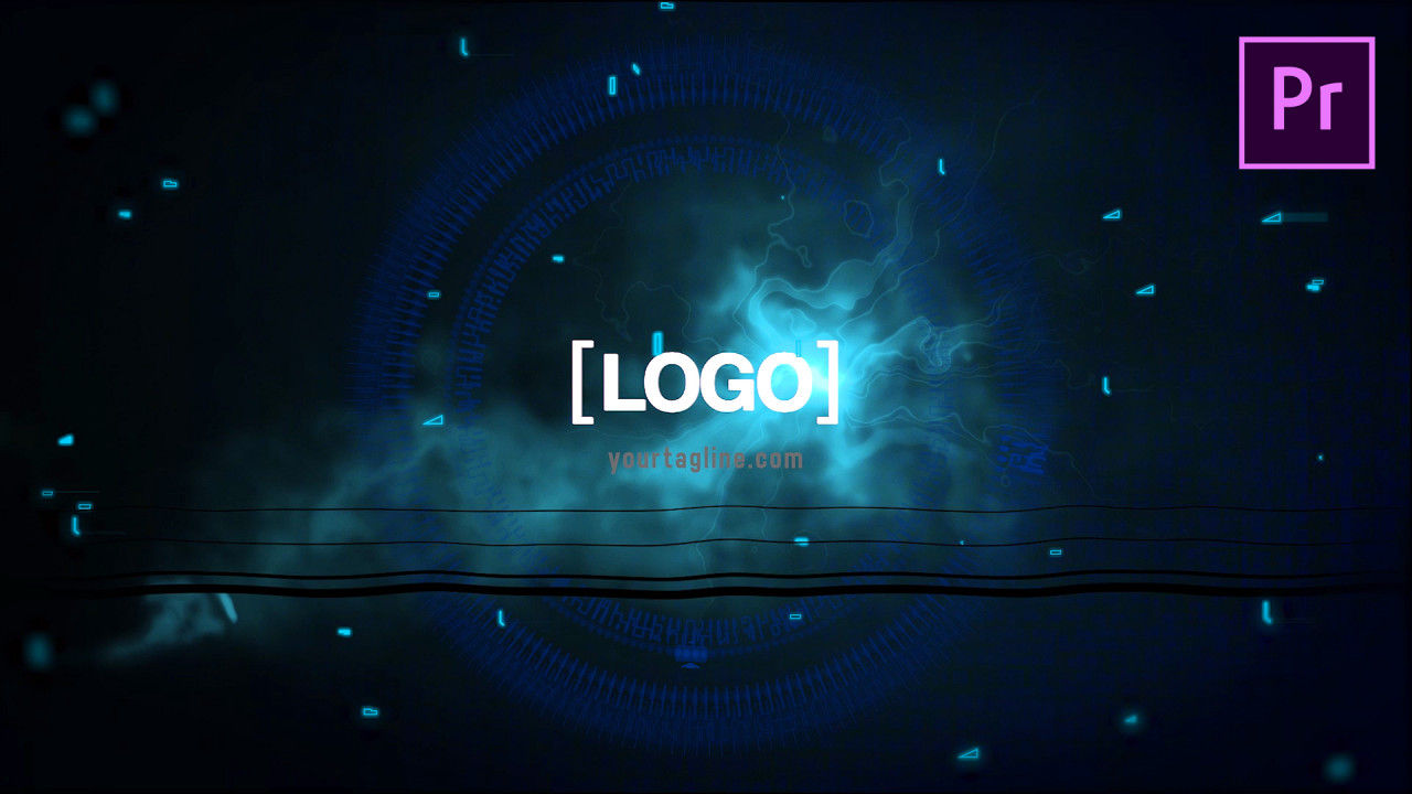 扭曲效果信号损坏logo动画素材库精选pr模板