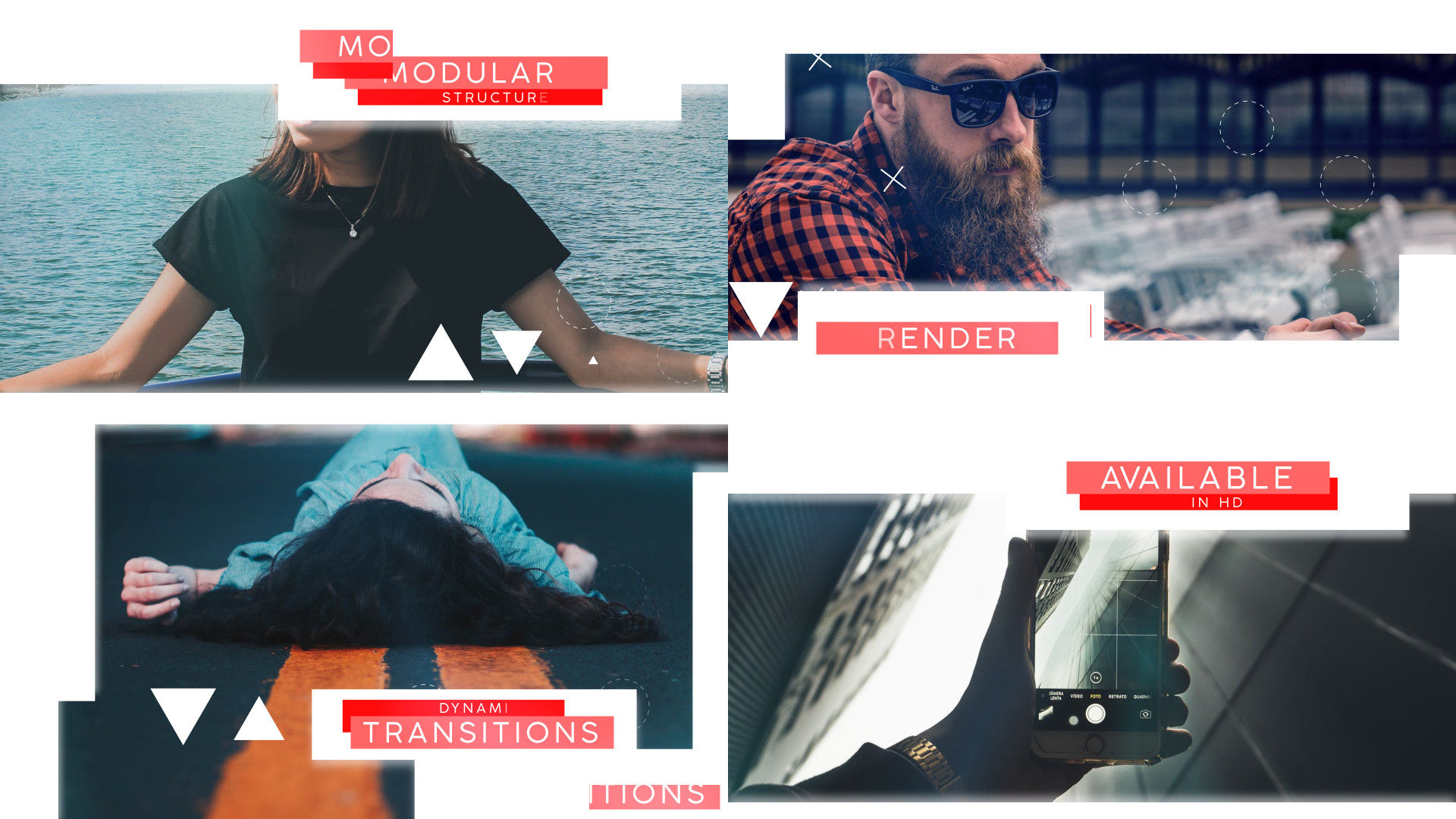 干净时尚的简洁图片介绍片头素材库精选AE模板