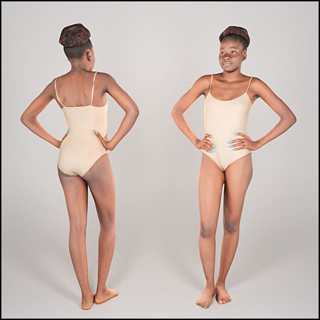 穿着米色紧身衣裤摆姿势的性感年轻女性素材之家精选3D模型