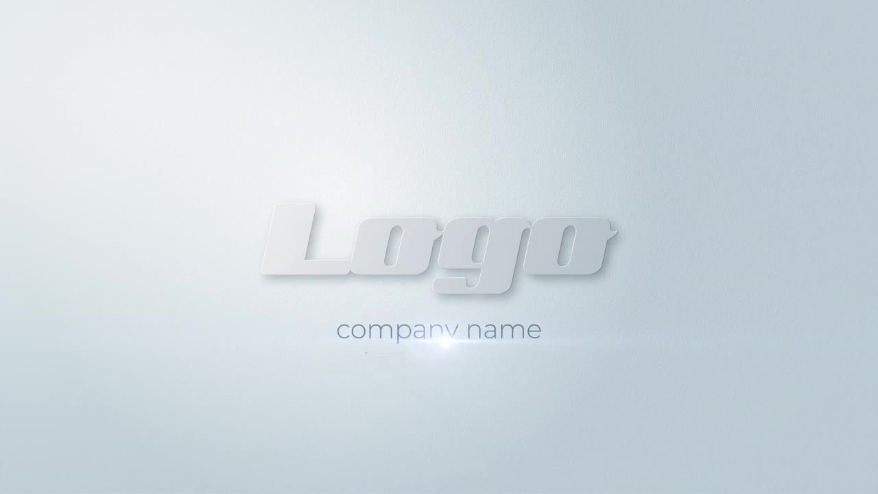 白色形状形成并动态显示LOGO 素材库精选pr模板