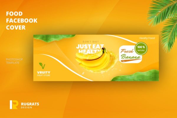 水果店社交媒体Facebook营销封面设计模板素材库精选 Fruit Store Facebook Cover Template