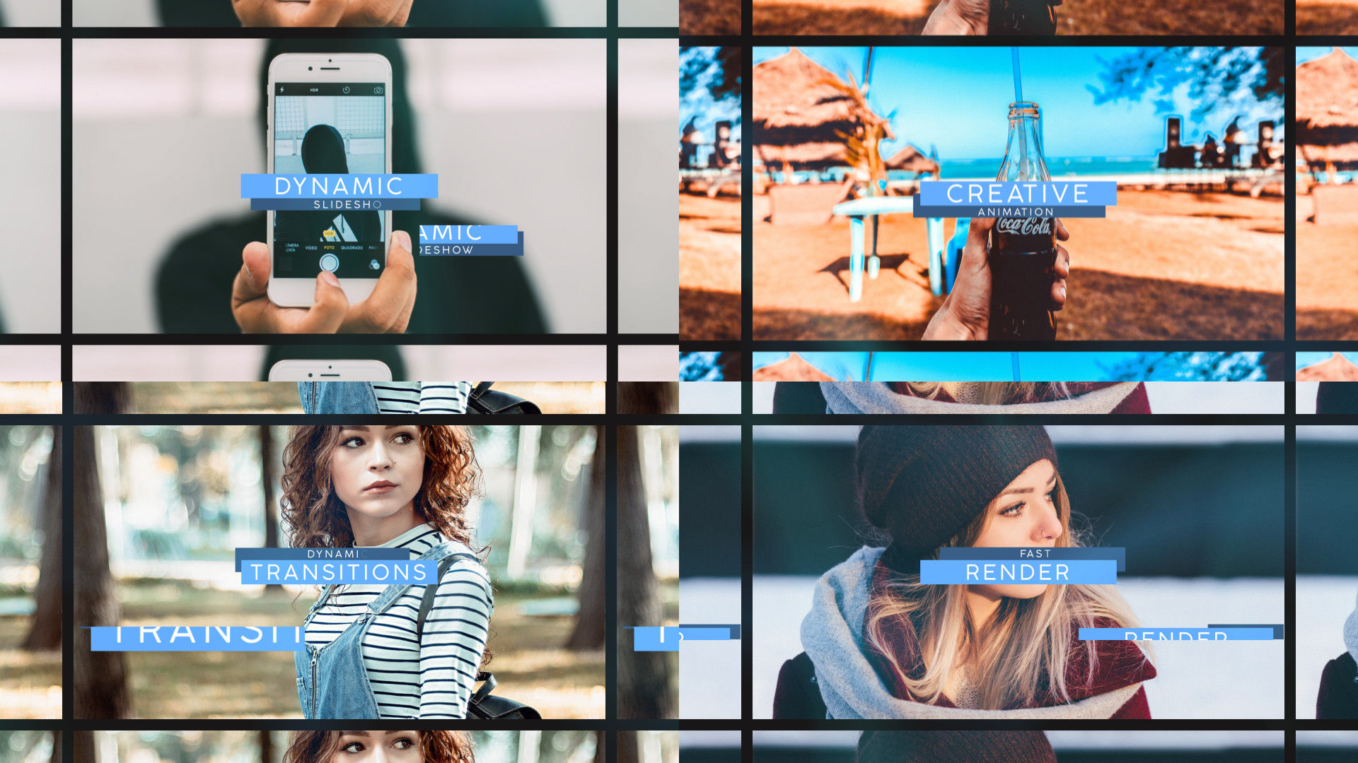 简单的文本动态动画幻灯片素材库精选AE模板