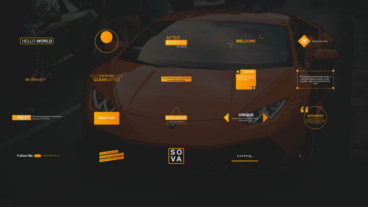 20全屏标题动画下三分之一素材库精选AE模板