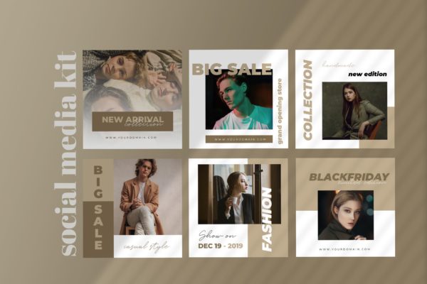 时尚大牌社交促销广告设计模板素材库精选 Ten – Social Media Kit