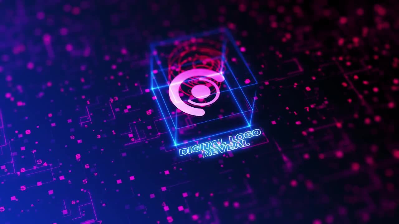 数字logo展示动画素材库精选AE模板