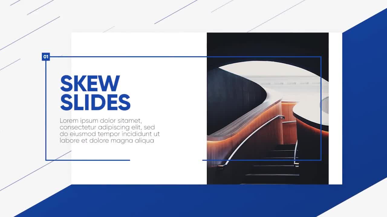 简约倾斜演示文稿素材库精选pr模板