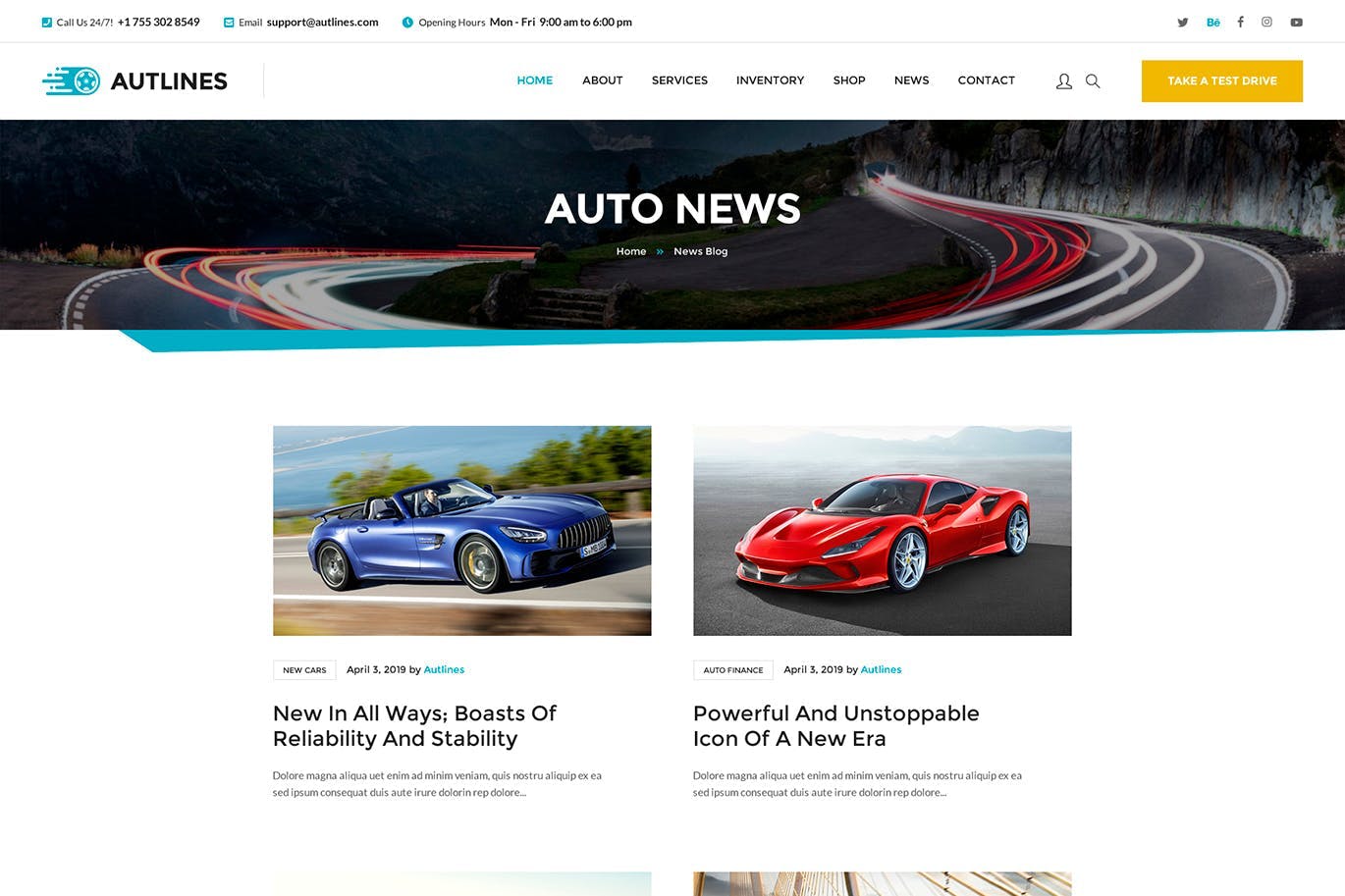 汽车经销商/4S店网站HTML模板素材库精选 Autlines – Autodealer HTML Template插图(4)