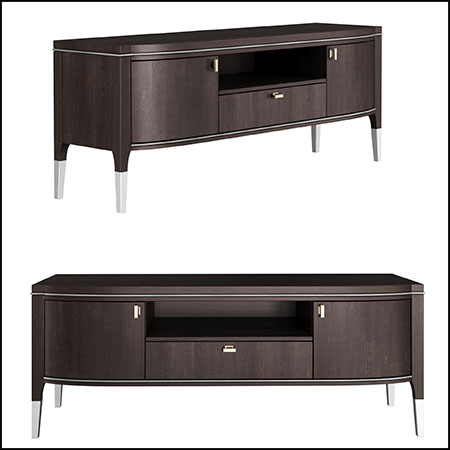 胡桃色实木电视柜素材之家精选3D模型