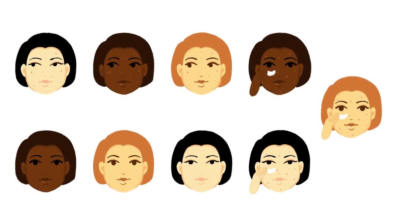 面部护理手绘包素材库精选AE模板