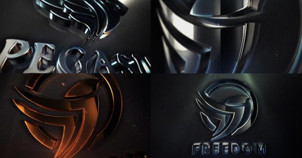金属镜面3D动态Logo演示素材库精选AE模板 Clean Elegant 3D Logo Reveal