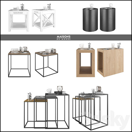 一组简约的咖啡桌素材之家精选3D模型