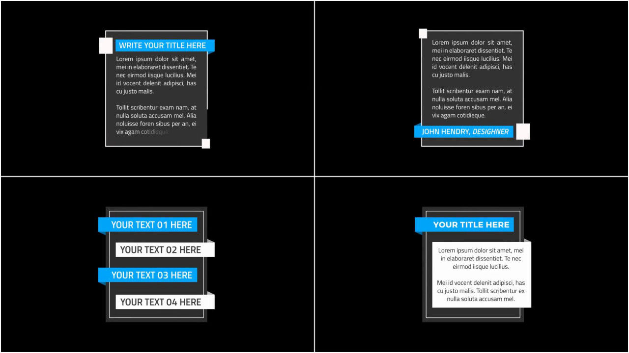 22个时尚下三分之一企业全屏标题素材库精选AE模板