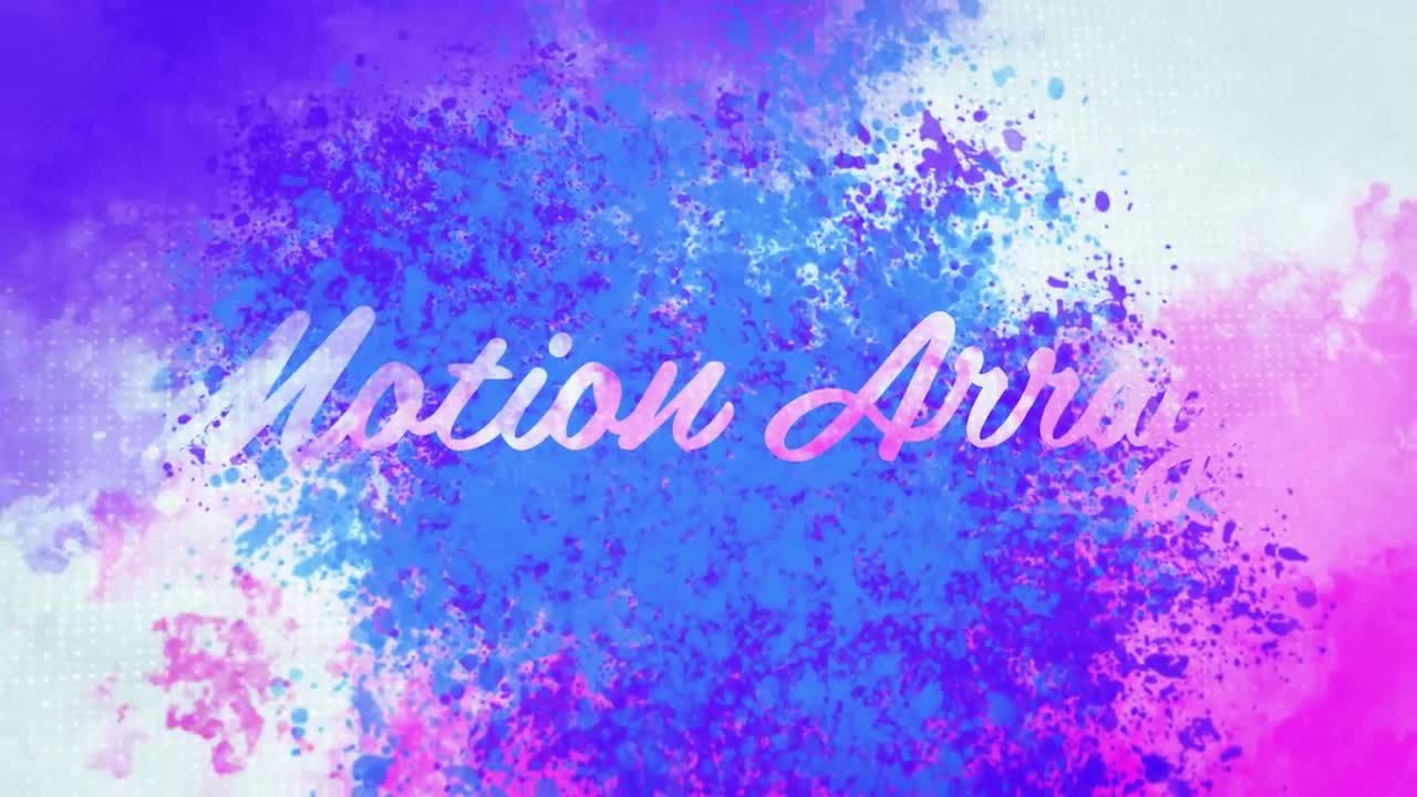 色彩缤纷的水彩墨水标志素材库精选AE模板