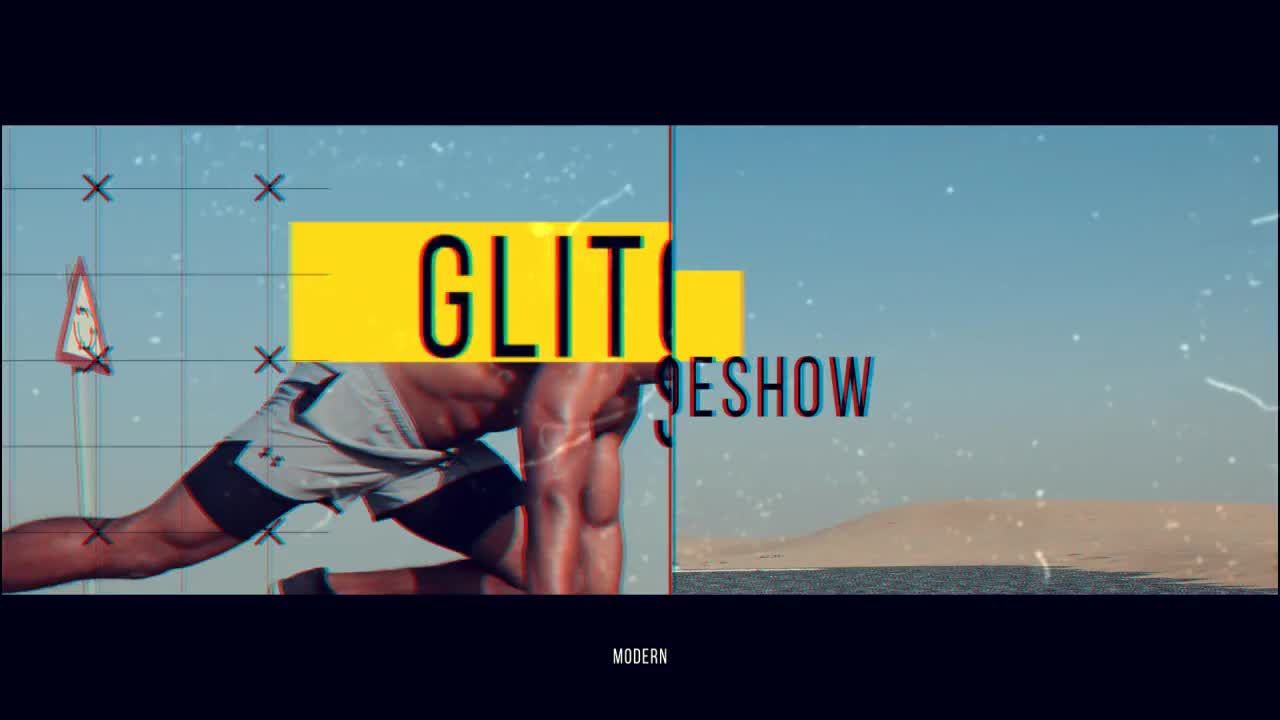 现代Glitch幻灯片素材库精选AE模板