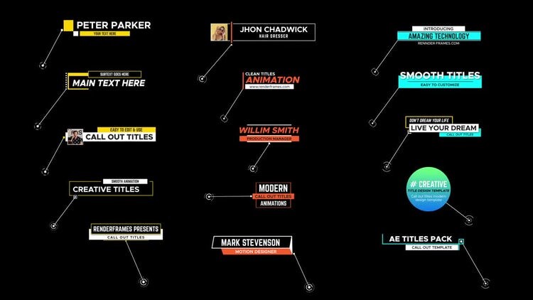 15外独特创意的标注标题素材库精选AE模板