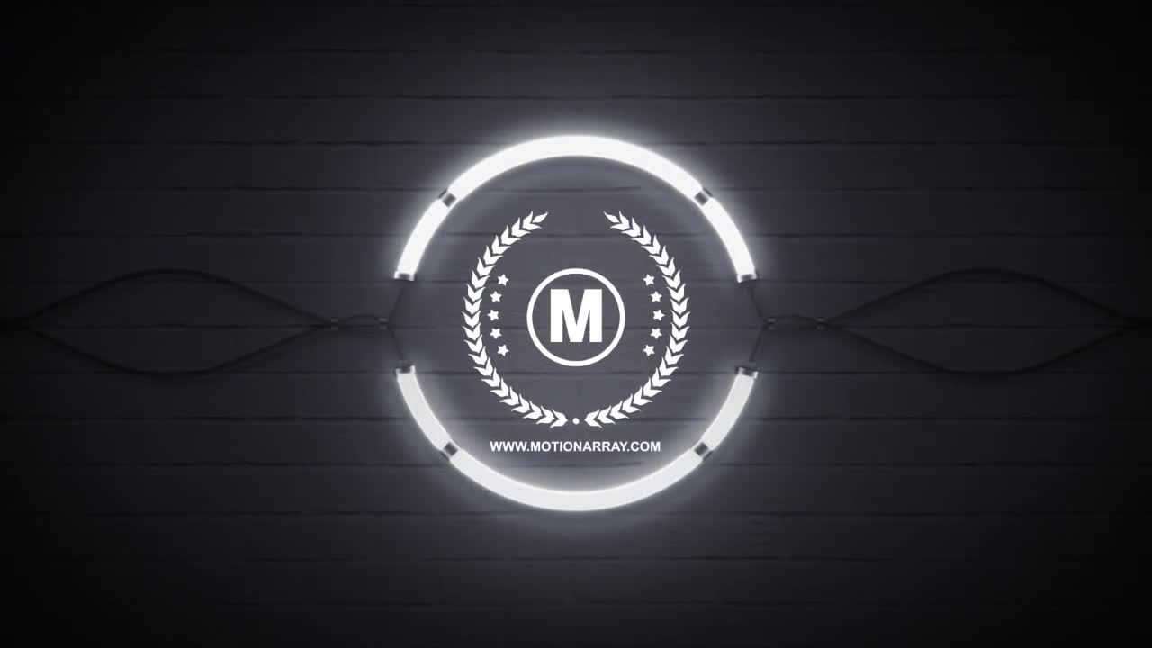 霓虹灯照耀徽标展示素材库精选AE模板