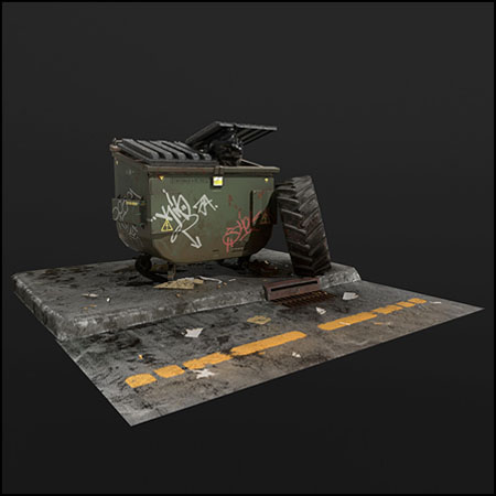 废弃的垃圾箱素材之家精选3D模型