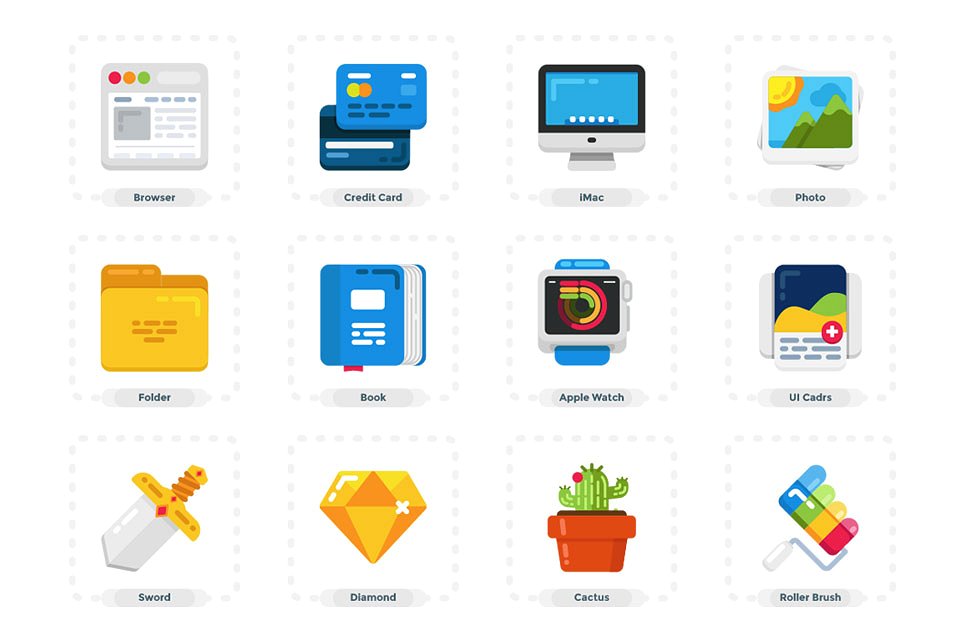 小日本制多彩风图标集 Fatboy Flat Icon Set插图(3)