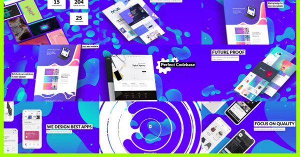 UI设计样式幻灯片动画素材库精选AE模板 Dynamic Website / Agency Presentation