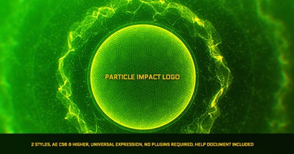 粒子碰撞动画特效Logo标志演示素材库精选AE模板 Particle Impact Logo