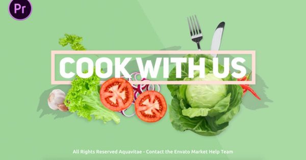 烹饪美食主题节目片头素材库精选PR模板 Cooking Show Bumper for Premiere