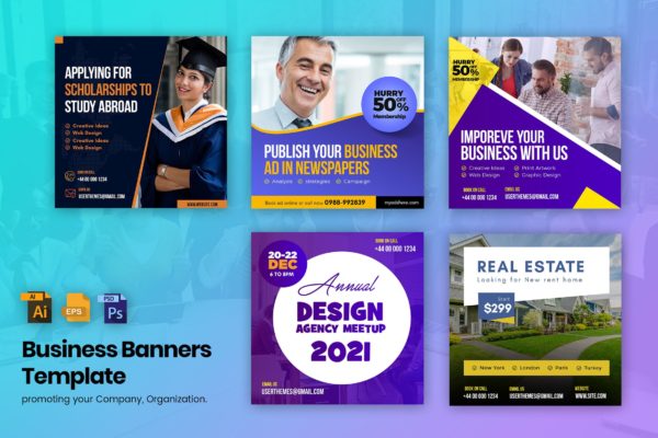 社交媒体促销广告Banner图设计PSD模板 Social Media Banner For Promotional PSD Template