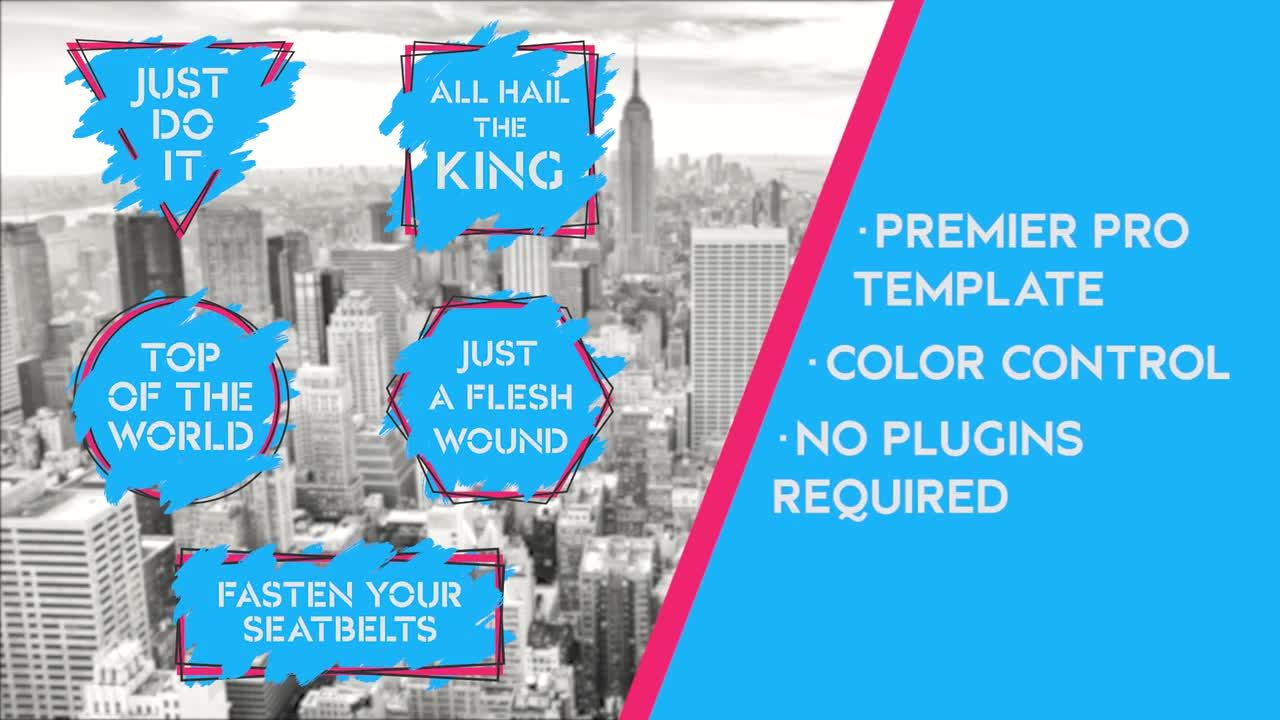 5个独特的墨水效果品牌标题素材库推荐Pr模板