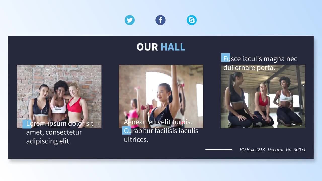 健身中心图文演示过渡效果素材库精选AE模板