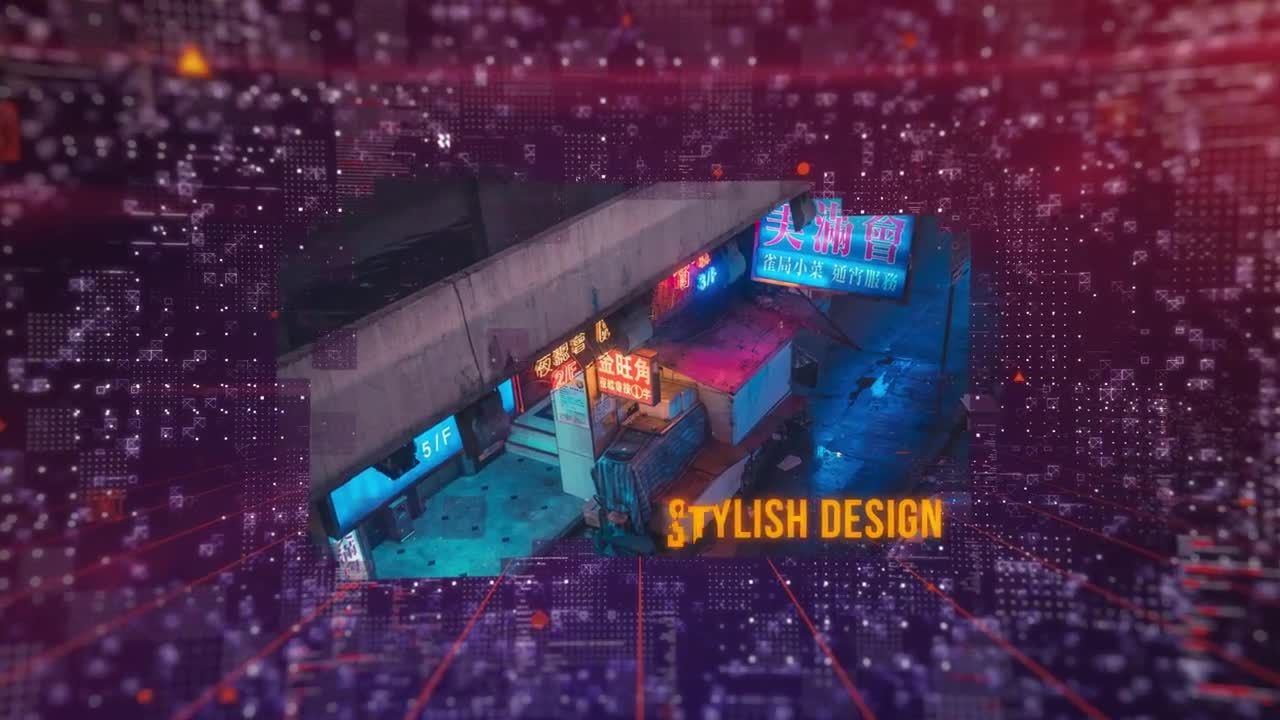 三维空间未来高科技感图片展示片头素材库精选AE模板