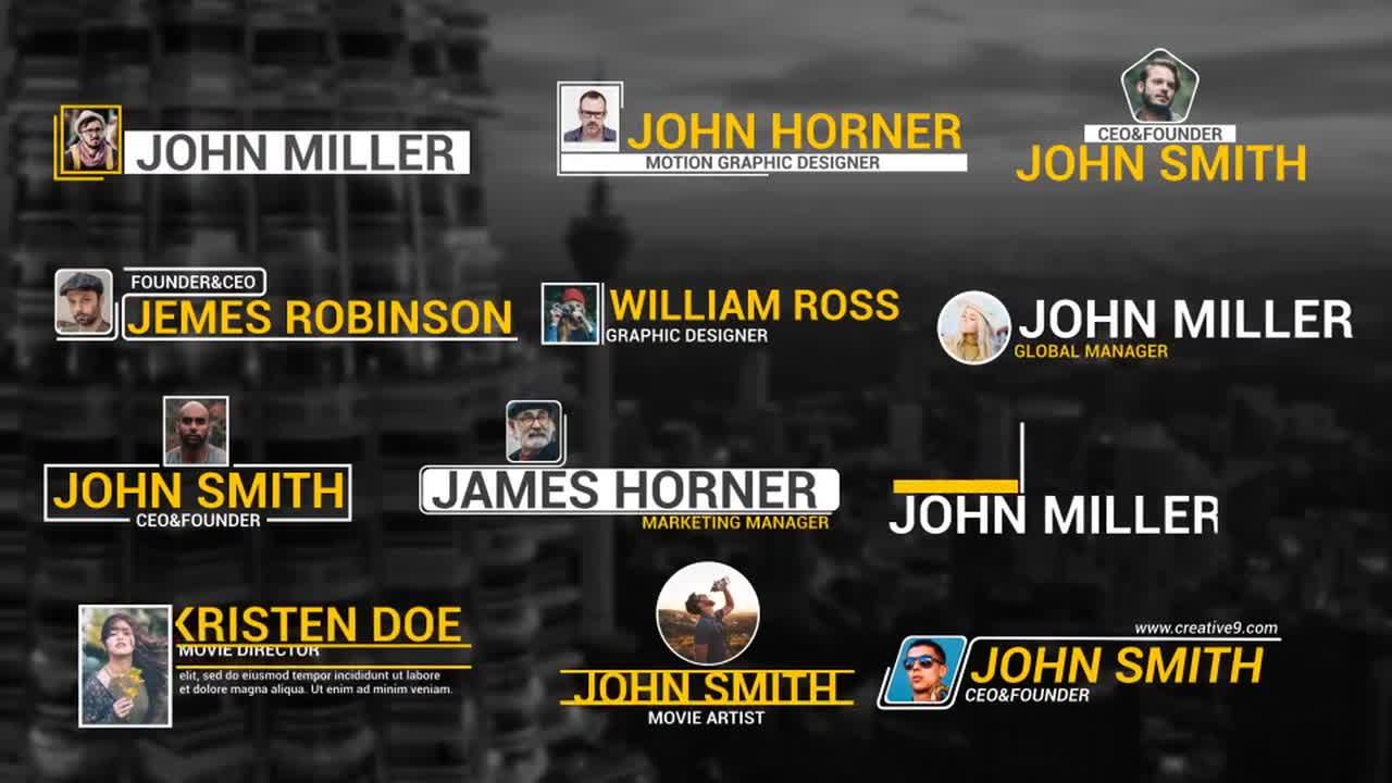 12个照片下三分之一全屏幕标题素材库精选AE模板