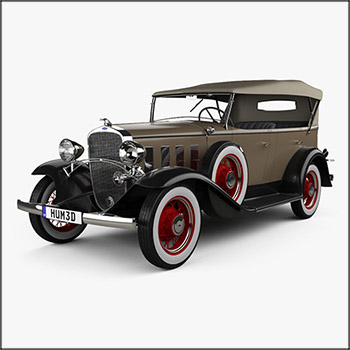 雪佛兰Chevrolet Confederate 4-door Phaeton 1932 汽车素材之家精选3D模型