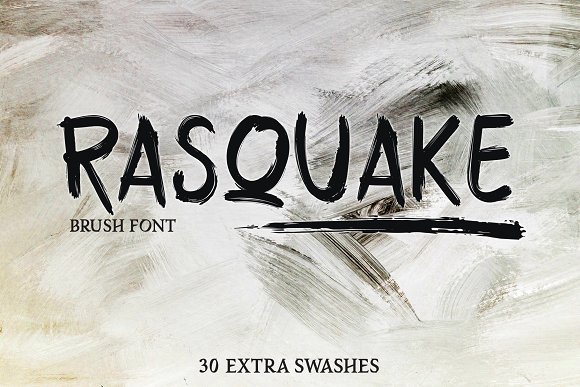 RASQUAKE brush font + EXTRA swashes素材之家精选英文字体
