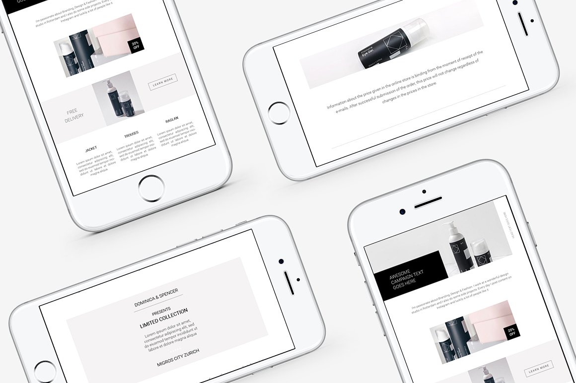 简约 EDM 设计模板 Clean E-newsletter Pack插图(1)