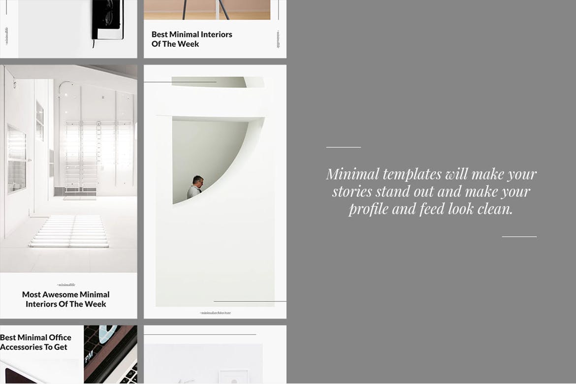50款极简主义设计风格Instagram品牌故事设计模板素材库精选 Belgrade 50 Minimal Instagram Stories插图(4)