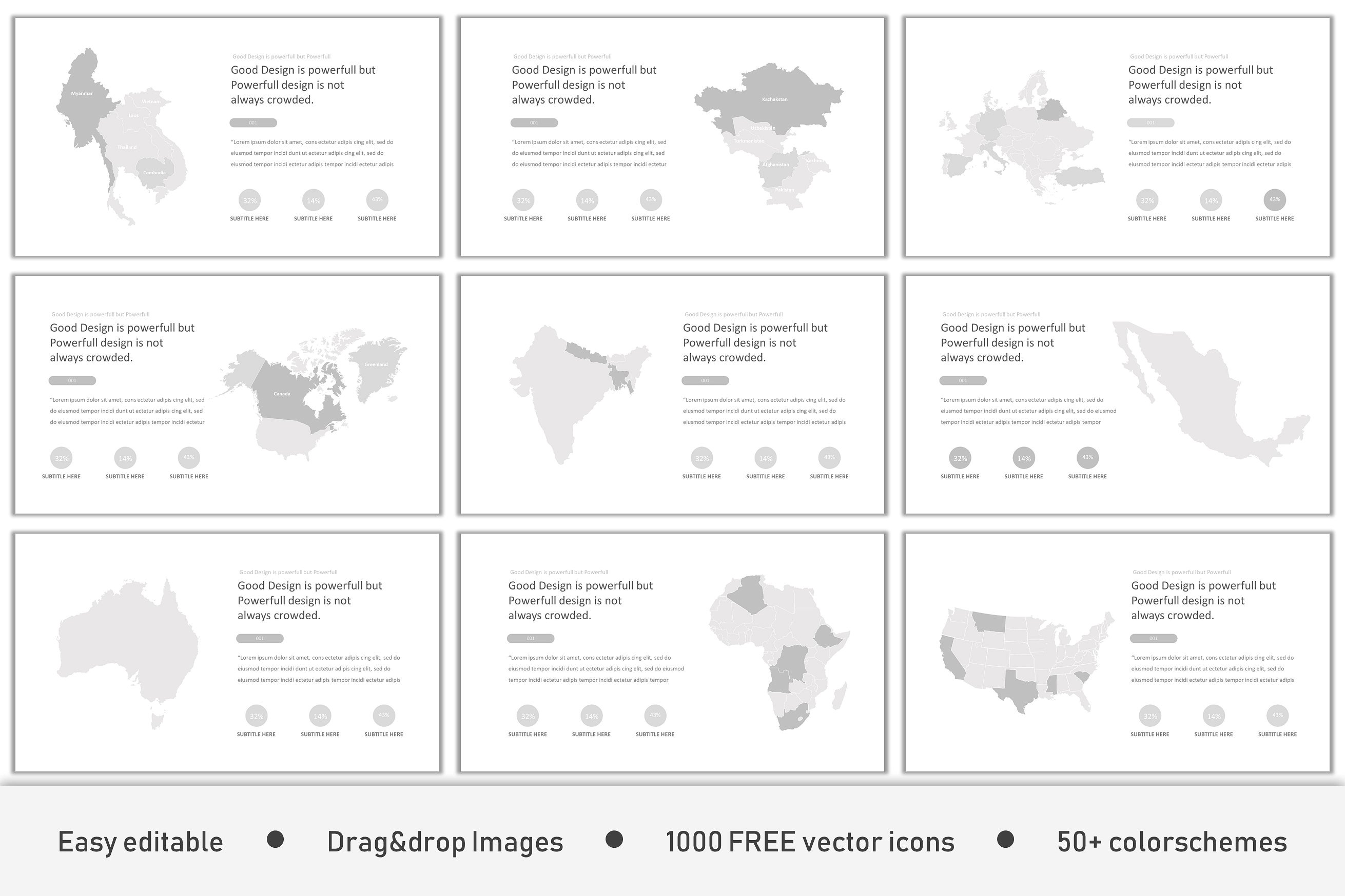 多个独特的现代幻灯片插图(9)