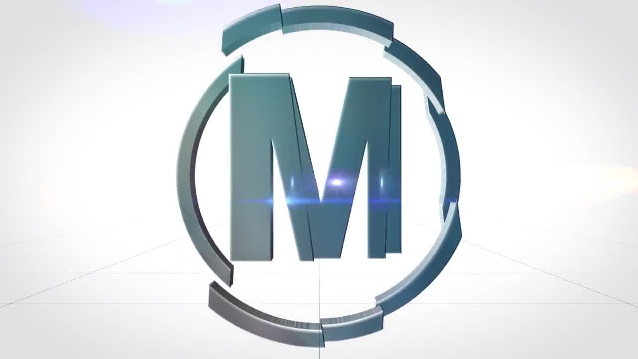 清洁3D徽标未来派素材库精选AE模板