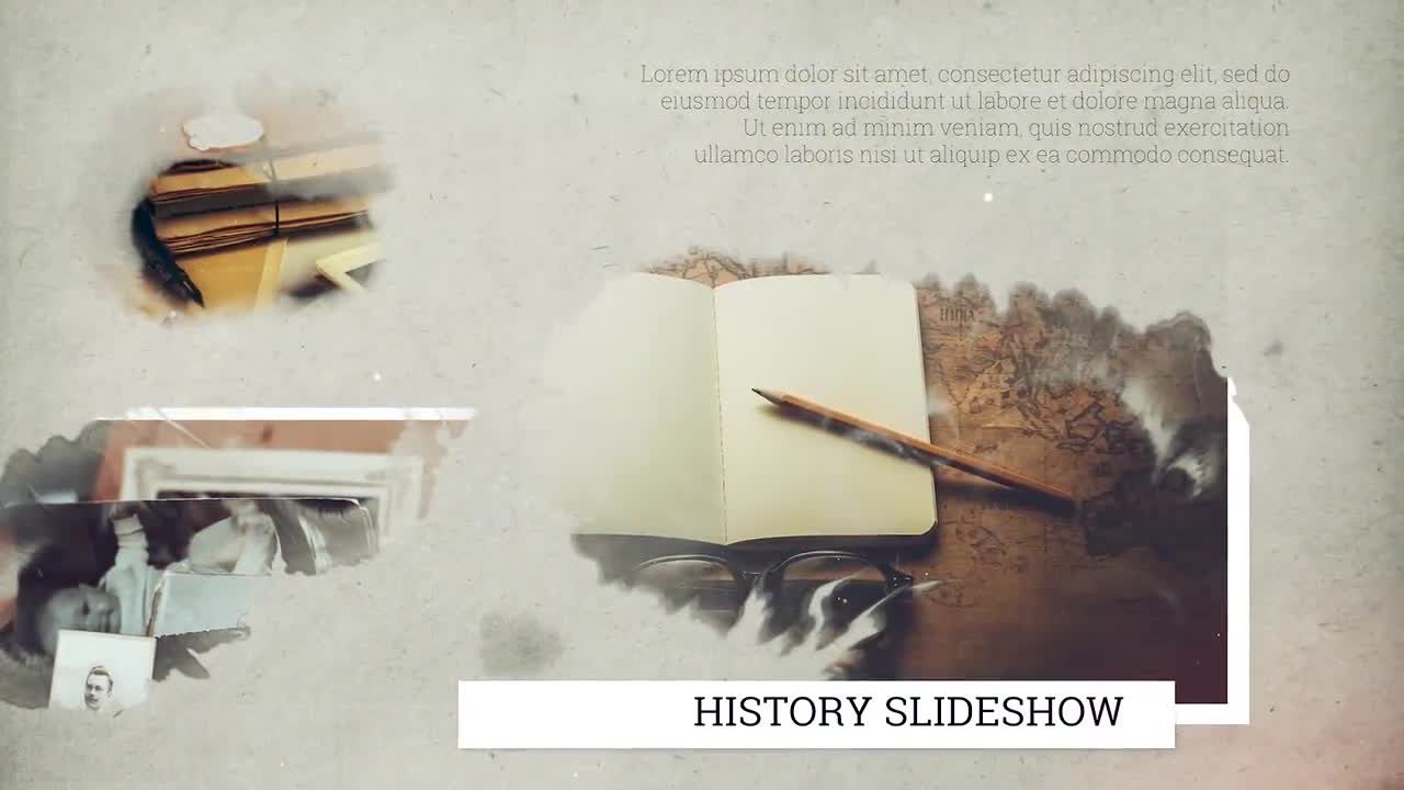 水墨晕染效果历史幻灯片素材库精选PR模板