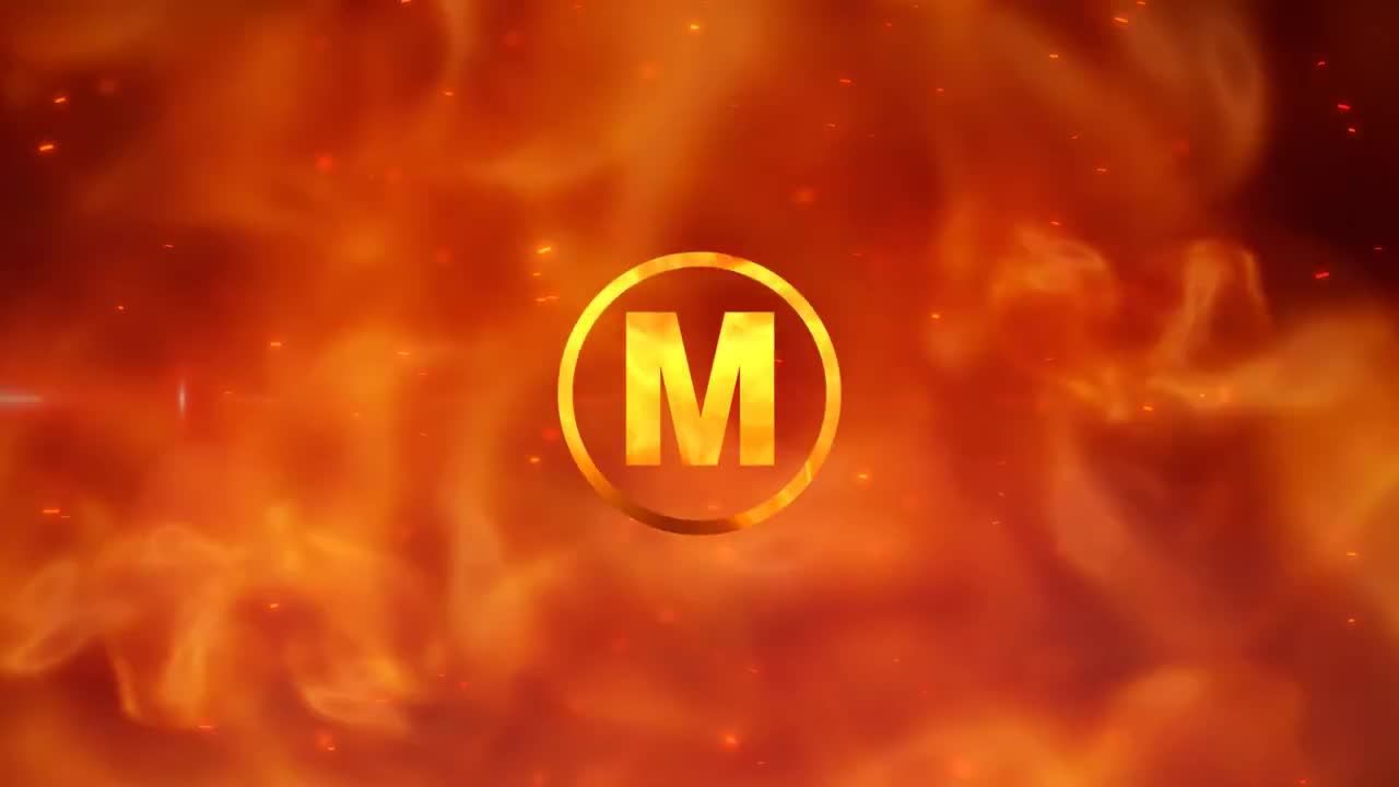 强烈的烈火效果镜头光晕徽标素材库精选AE模板