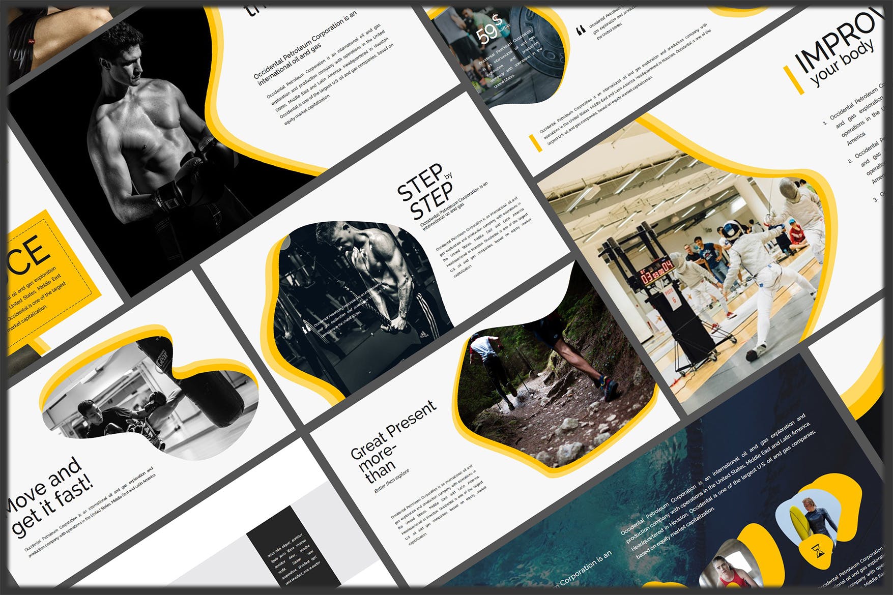 健身计划/健身俱乐部主题PPT幻灯片模板 Gesture Athletics Powerpoint Template插图(6)