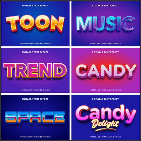 7款创意艺术字3D立体艺术字文本样式矢量模版232