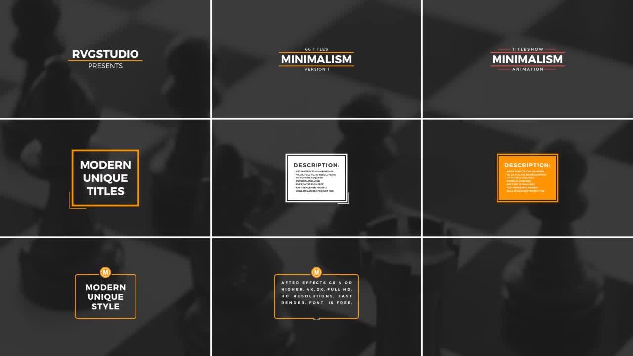 66个简单干净且富有创造力的动画全屏标题