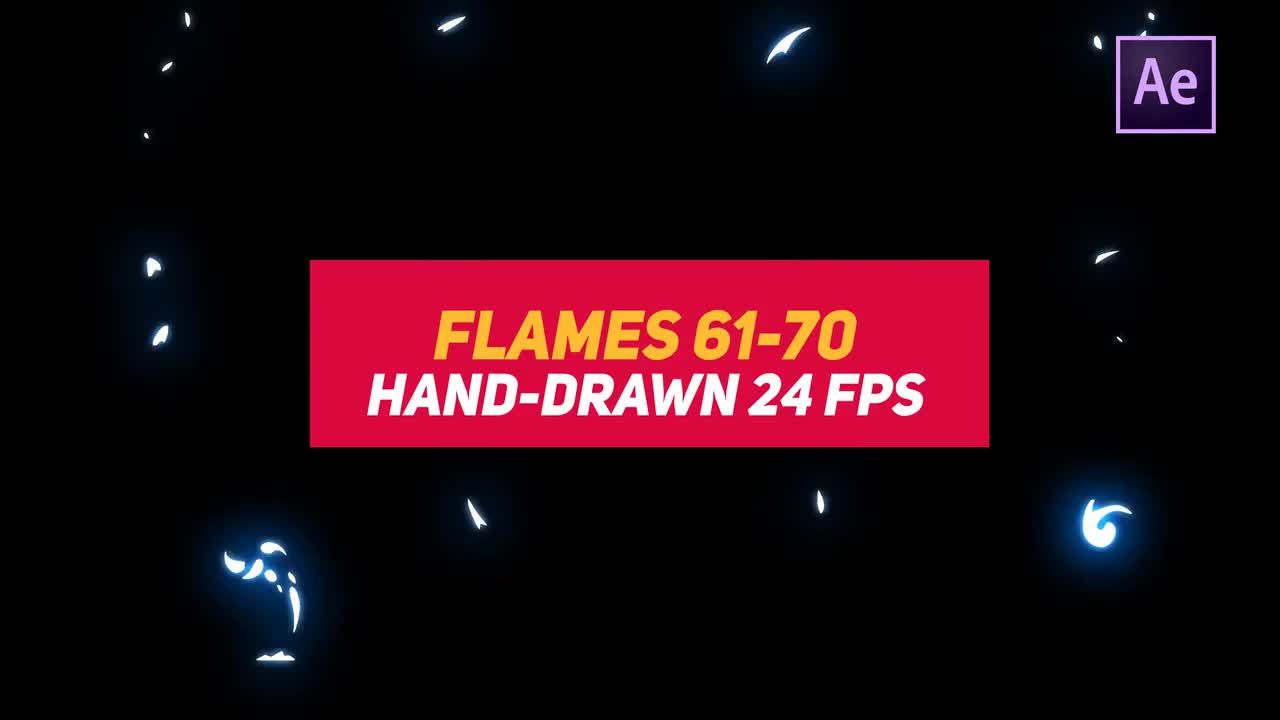 创意手绘火焰元素徽标外观展示素材库精选AE模板