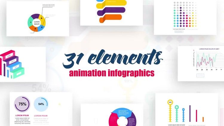 31个干净且富有创意的动画元素ae模板