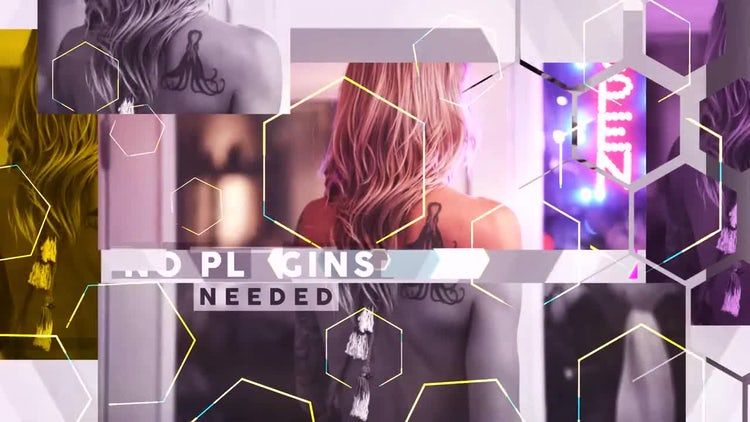 明亮动态动画时尚图案促销ae模板