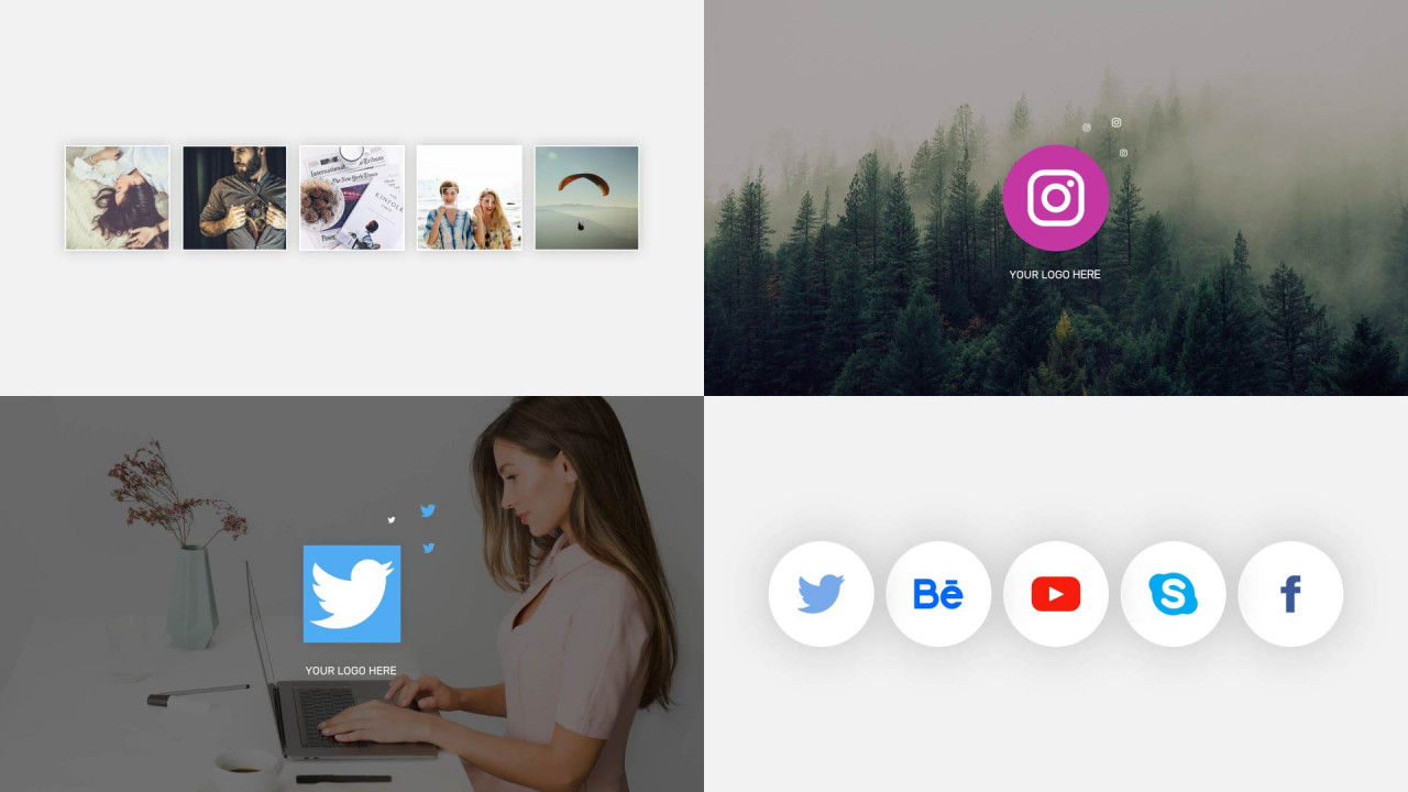 照片徽标开启者素材库精选AE模板