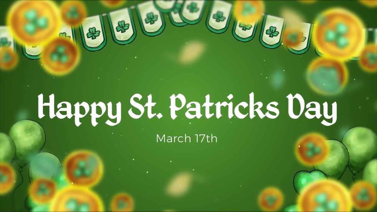 有趣时尚明亮的圣帕特里克节幻灯片素材库精选AE模板