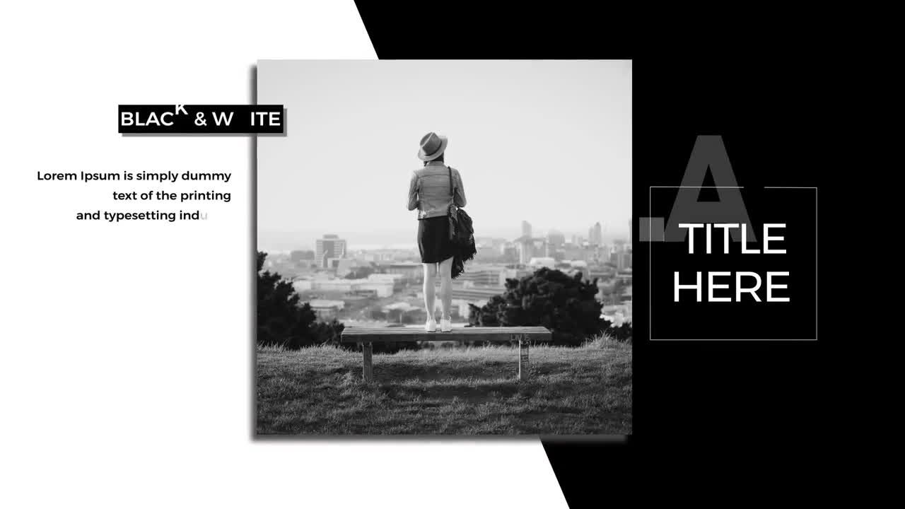 白色和黑色的公司广播文本动画素材库精选AE模板