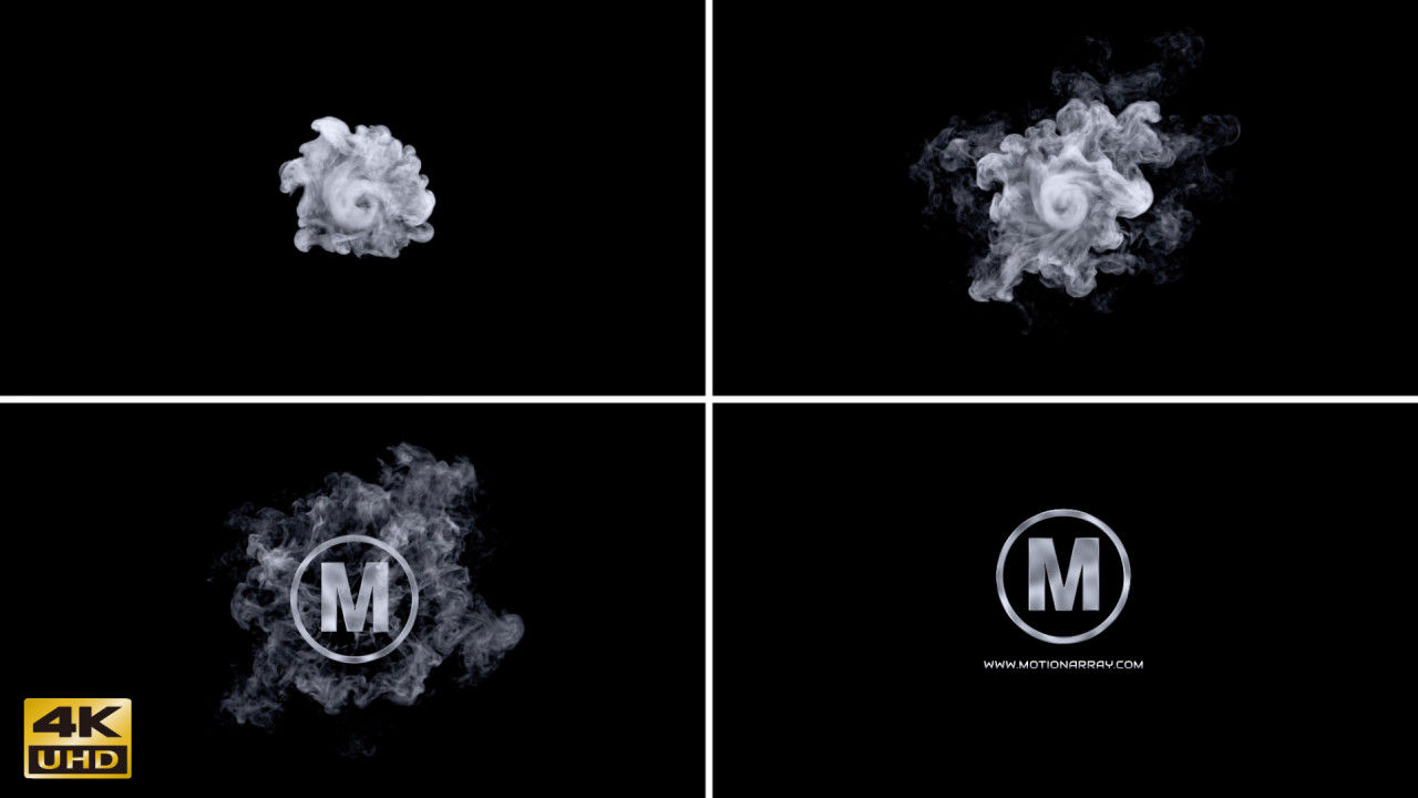 动态动画烟雾徽标显示素材库精选AE模板